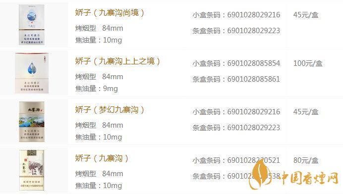 九寨沟娇子香烟价格查询 娇子九寨沟多少钱一包