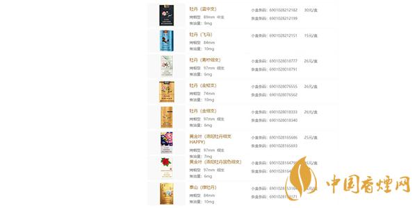 牡丹香烟种类大全价格表和图片一览 牡丹香烟怎么样